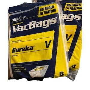 Vacuum Cleaner Bags Fit Eureka V Canister (14 Bags) VacBags Allergen Filtration
